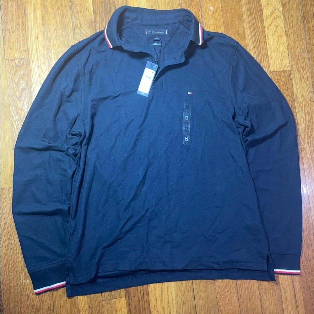 Tommy Hilfiger Dark Blue Polo Shirt with Red Accents